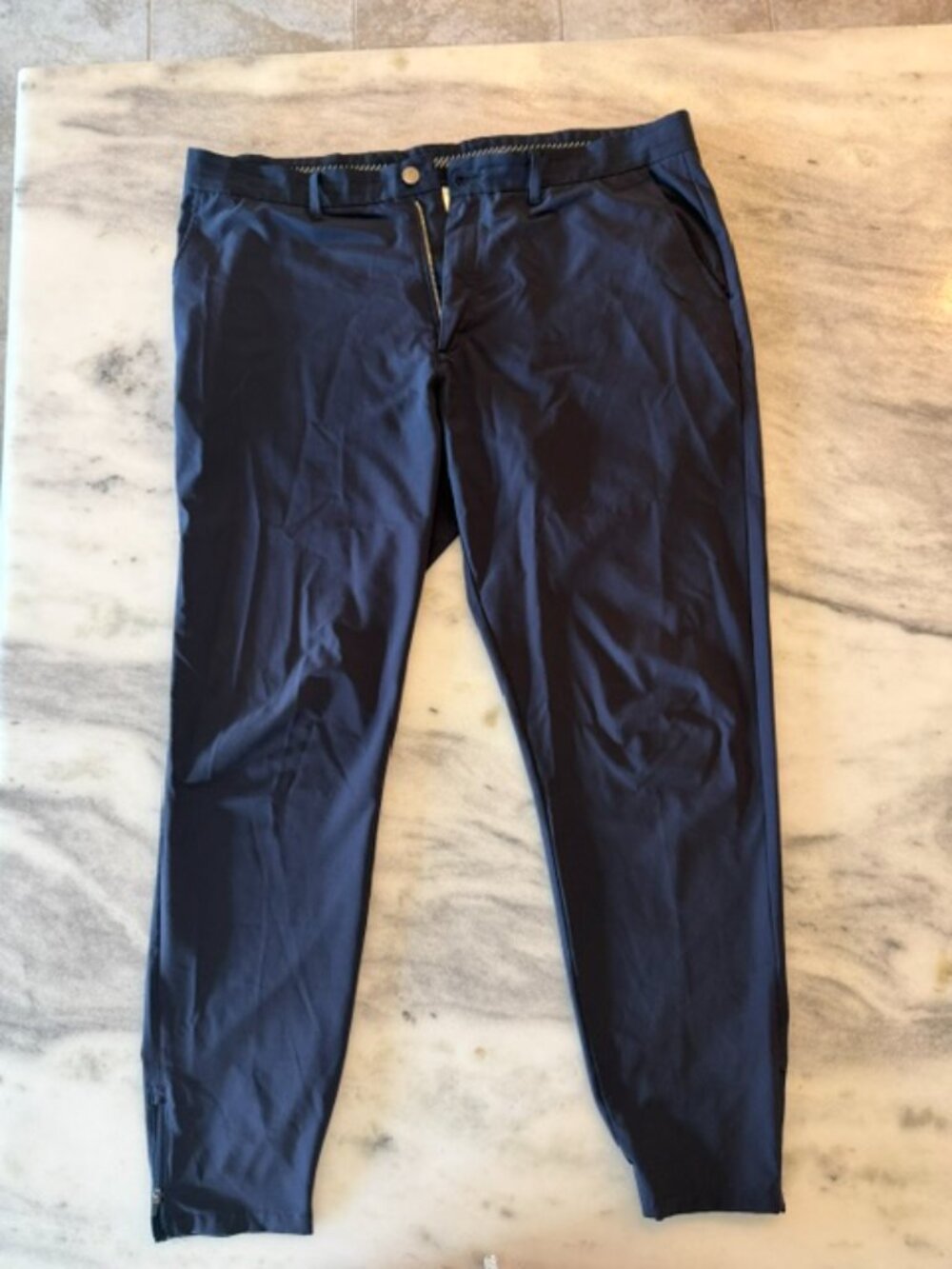 Primo Mens Jogger 40 Tall Navy Blue Stretch Golf Ankle Zip RETAIL: $89
